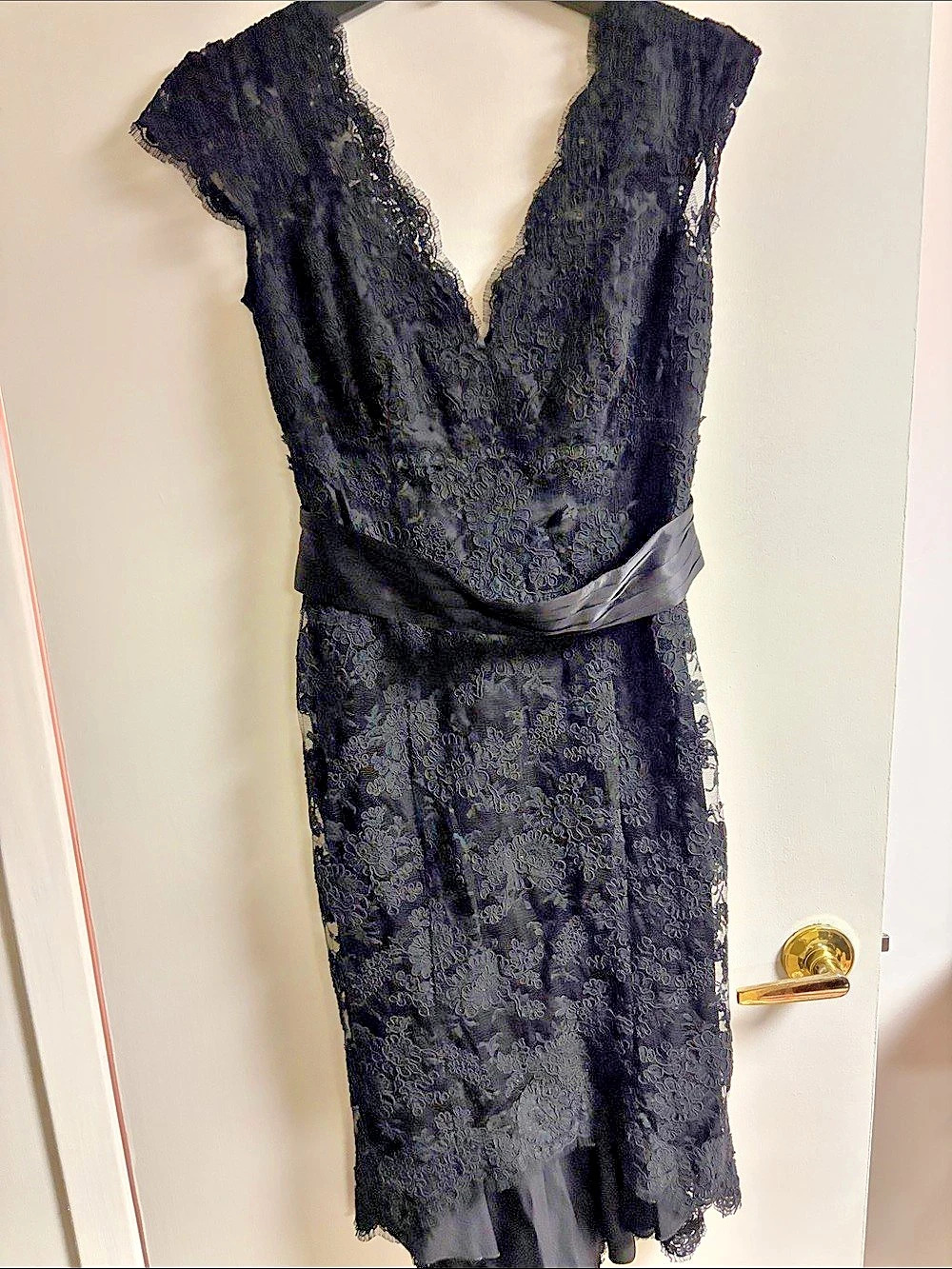 Custom made high low Black Lace Mido  Dress
